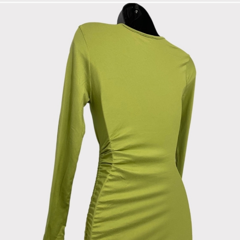 Final $8 Forever 21 "Ruched & Tied Hemline Dress" Sz. S Green. - Picture 3 of 6